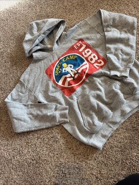 Gildan Gray 'Space Camp 1982' Kids Hoodie Sweatshirt